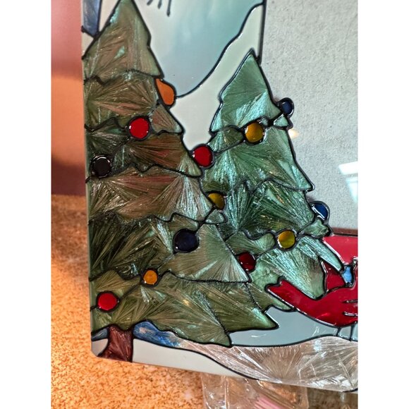 Stained Glass Style Snowman Picture Frame – approx 6.5” x 8” – Holiday Winter Dé - Picture 7 of 9